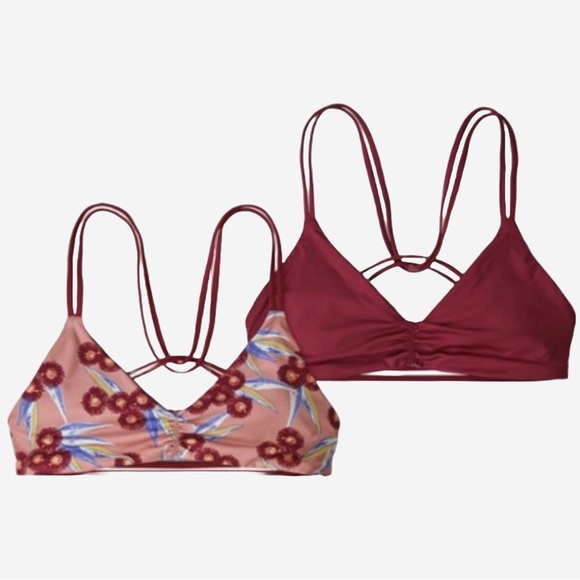 Patagonia Reversible Seaglass Bay Swim Top Flora Pink Size S - Picture 2 of 9